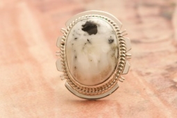 Genuine White Buffalo Turquoise Sterling Silver Ring